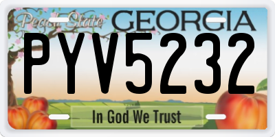 GA license plate PYV5232