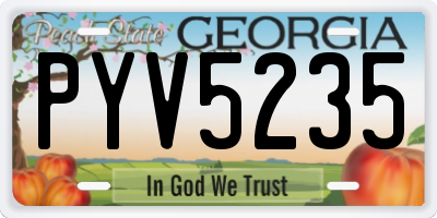 GA license plate PYV5235