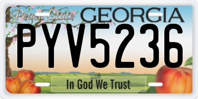 GA license plate PYV5236