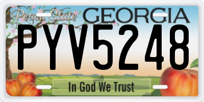 GA license plate PYV5248