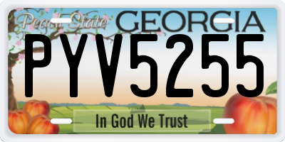 GA license plate PYV5255
