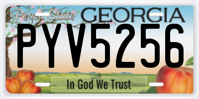 GA license plate PYV5256