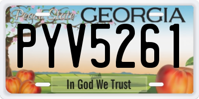 GA license plate PYV5261