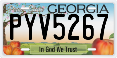 GA license plate PYV5267