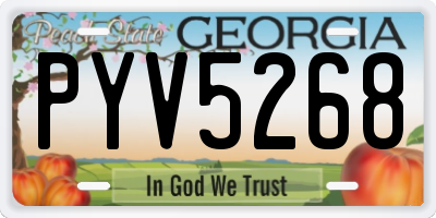 GA license plate PYV5268