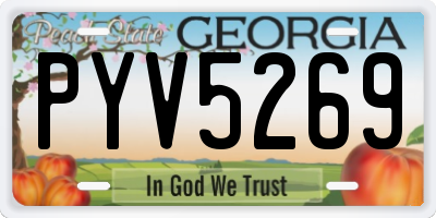 GA license plate PYV5269