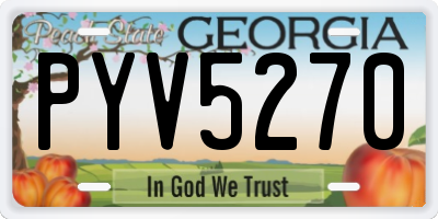 GA license plate PYV5270