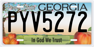 GA license plate PYV5272