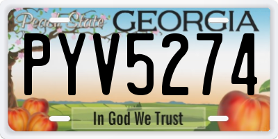 GA license plate PYV5274