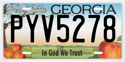 GA license plate PYV5278