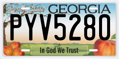 GA license plate PYV5280