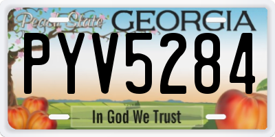 GA license plate PYV5284