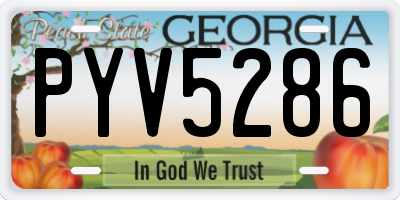 GA license plate PYV5286