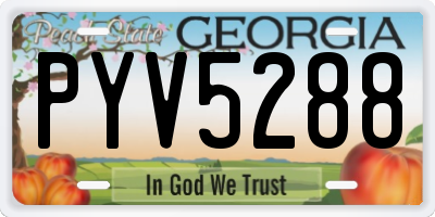 GA license plate PYV5288