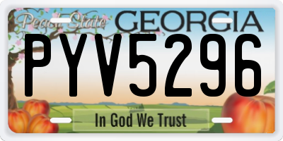 GA license plate PYV5296