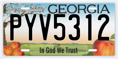 GA license plate PYV5312
