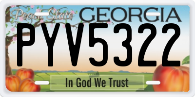 GA license plate PYV5322