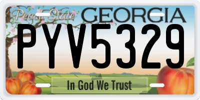 GA license plate PYV5329