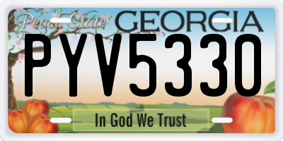 GA license plate PYV5330