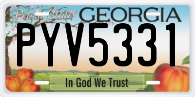 GA license plate PYV5331