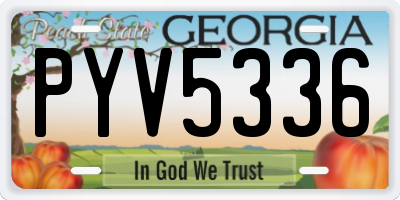 GA license plate PYV5336