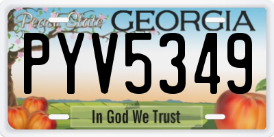 GA license plate PYV5349