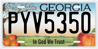 GA license plate PYV5350