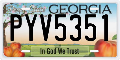 GA license plate PYV5351
