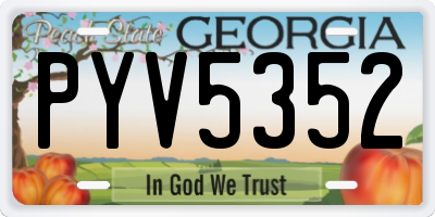 GA license plate PYV5352