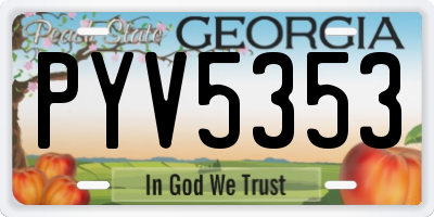 GA license plate PYV5353