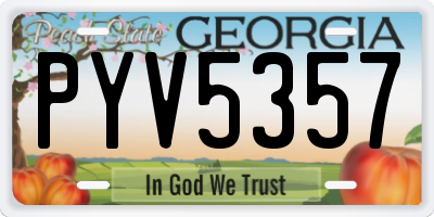 GA license plate PYV5357