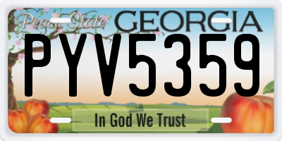 GA license plate PYV5359