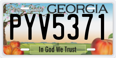 GA license plate PYV5371