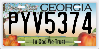 GA license plate PYV5374