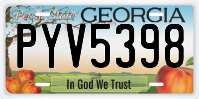 GA license plate PYV5398