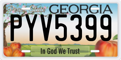 GA license plate PYV5399