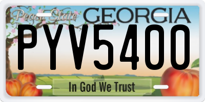 GA license plate PYV5400