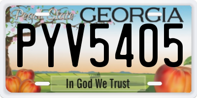 GA license plate PYV5405