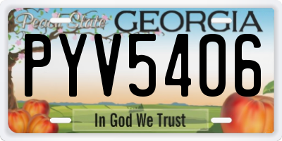 GA license plate PYV5406