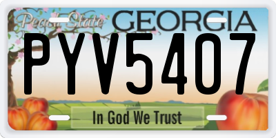 GA license plate PYV5407