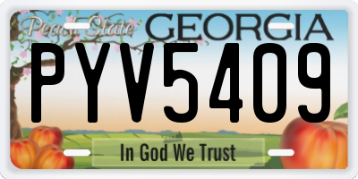 GA license plate PYV5409