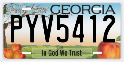 GA license plate PYV5412