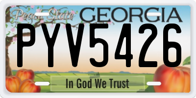 GA license plate PYV5426