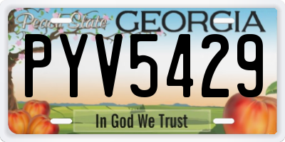GA license plate PYV5429