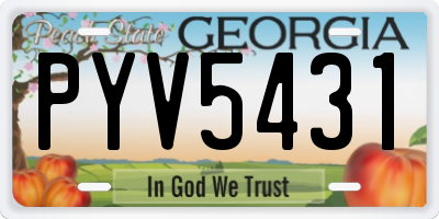 GA license plate PYV5431