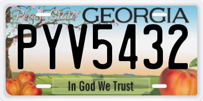 GA license plate PYV5432