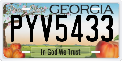 GA license plate PYV5433
