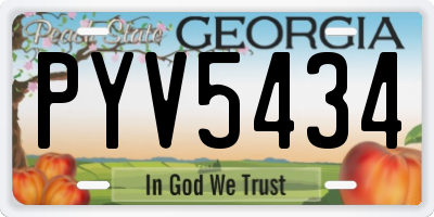 GA license plate PYV5434