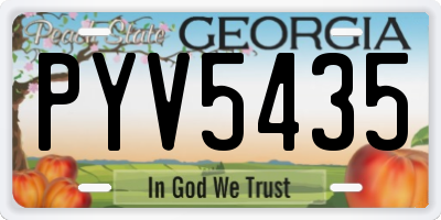GA license plate PYV5435