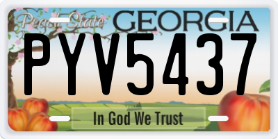 GA license plate PYV5437